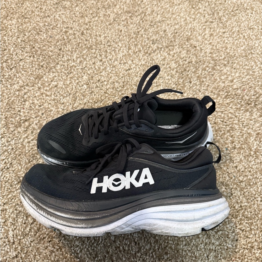 Hoka Black and White Running Shoes